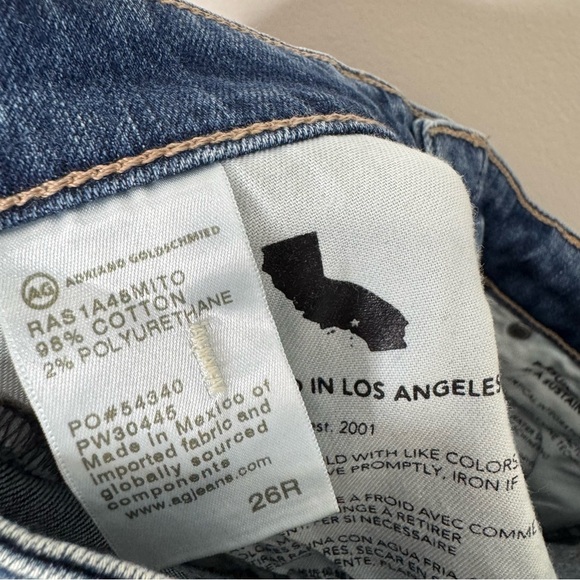 Adriano Goldschmied Mari Crop High Rise Slim Straight Distressed Wash Jeans 26 R - Picture 10 of 12